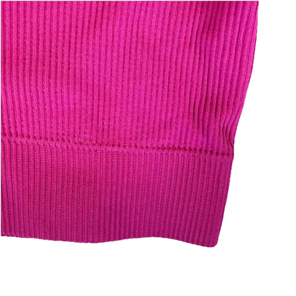 Garage Hot Pink Ribbed Long Sleeve Baby Tee Top Small Cropped Going Out Y2K Vibe - Picture 7 of 9